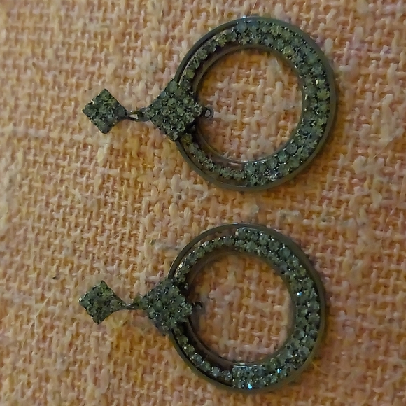 gunmetal Jewelry Womens Gunmetal Faux Diamond Drop Earrings Poshmark